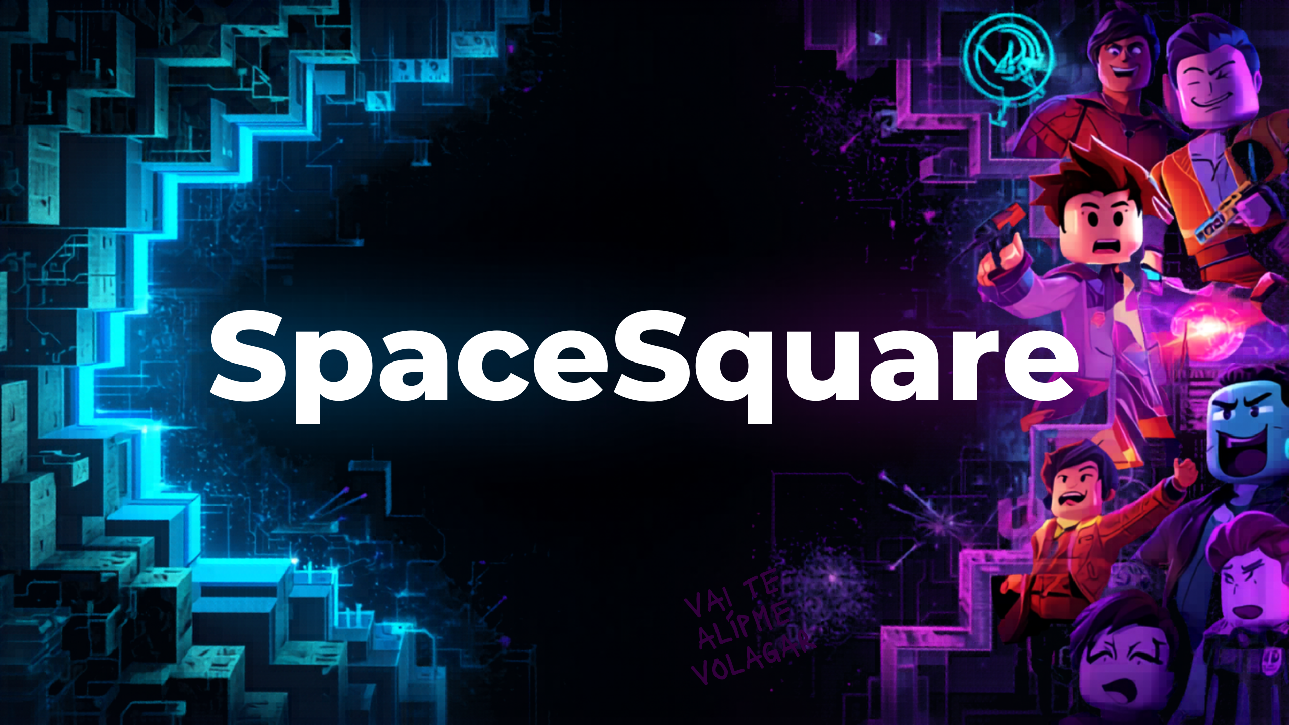 SpaceSquare YouTube channel banner — Roblox / gaming theme with the SpaceSquare wordmark