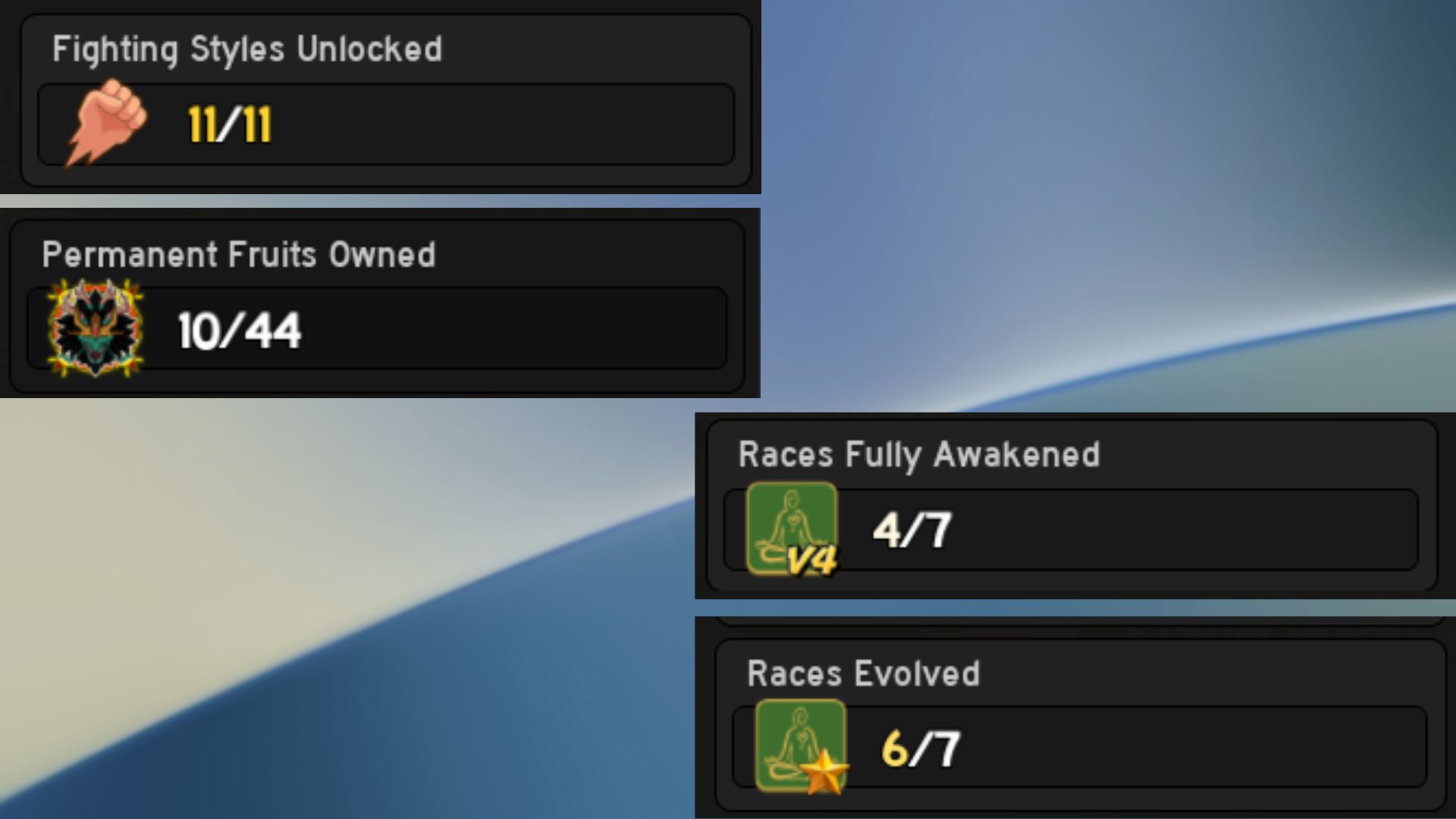 Blox Fruits Account — Dragon, T-Rex, Dough, Pale Scarf, races V4